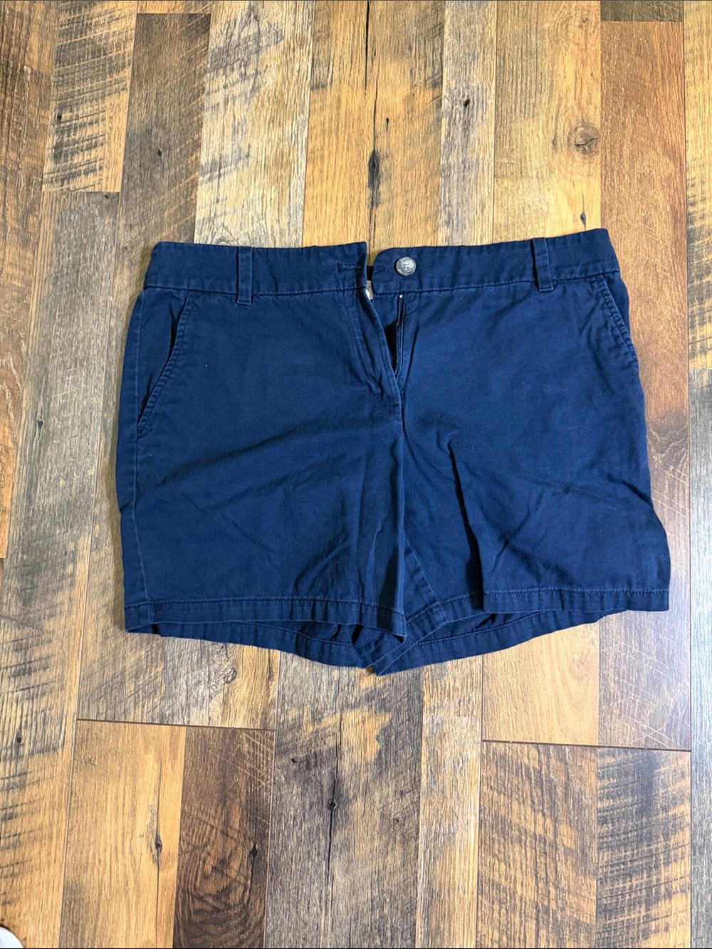 LOFT Navy Blue Cotton Bermuda Shorts